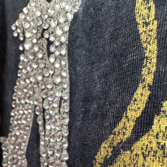 Affliction Women's Charcoal and Gold Graphic Stretchy Slim Fit - Size Medium - Picture 8 of 8